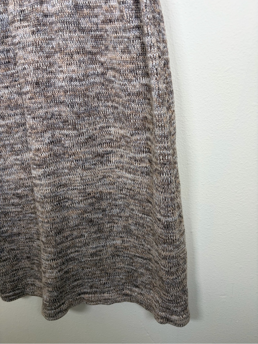 Denver Hayes Soft Cable Knit Sweater Dress Cowl Neck Brown Marled Size Small - Picture 4 of 13